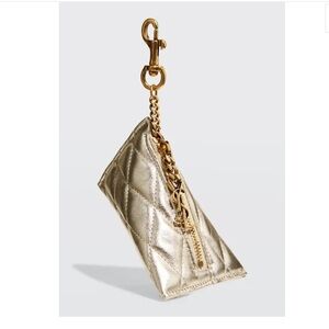 Saint Lauren YSL Berlingo Quilted Metallic Leather Bag Charm ✨